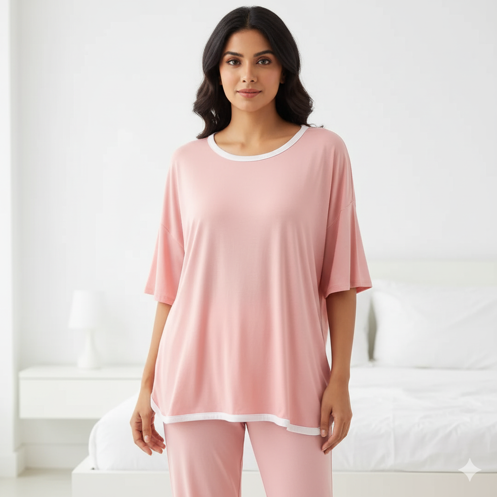 Rose Pink Plazzo PJ Set