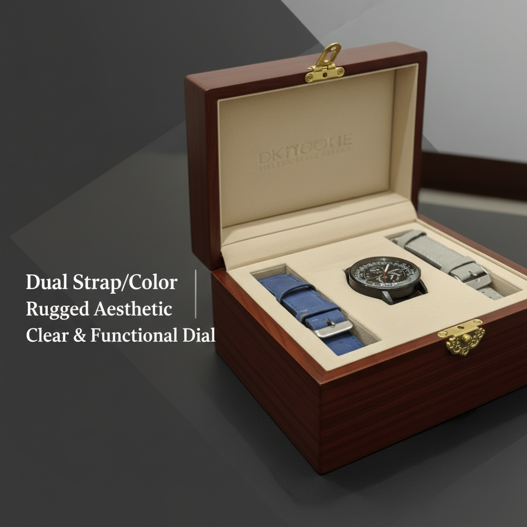 GearLine Dual Strap Gray & Blue Men Watch