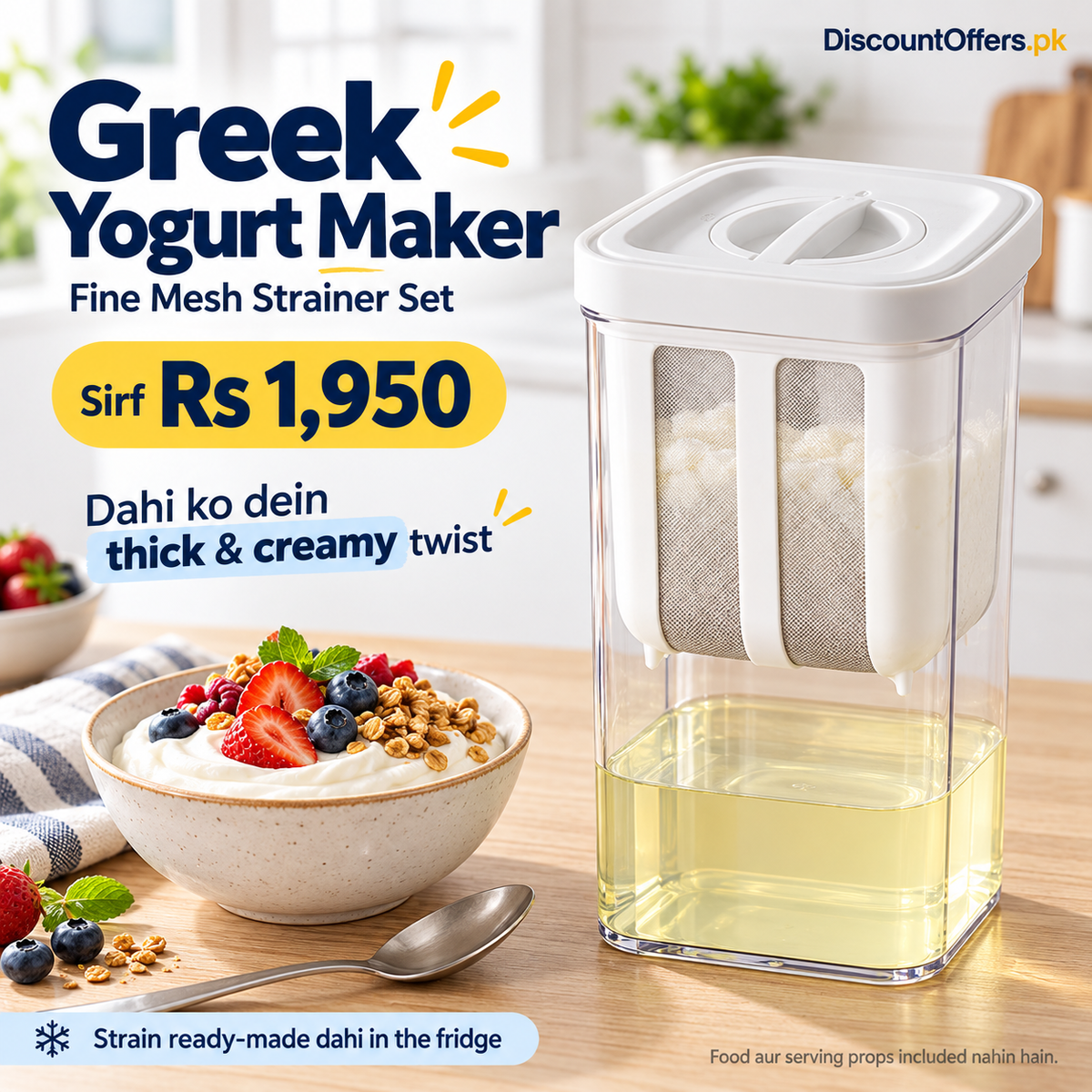 Greek Yogurt Maker & Fine Mesh Strainer