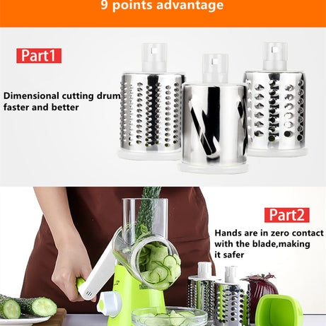 Multifunctional Manual Vegetable Spiral Slicer Cutter with Premium Hand Rotary Grater Drum Rs 1999