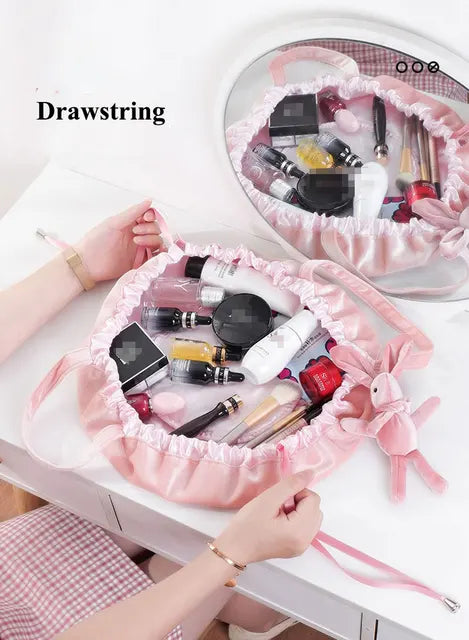 Women Drawstring Travel Cosmetic Makeup Storage Bag Organizer Pouch Portable Toiletry Necessaries Beauty Case for Women
