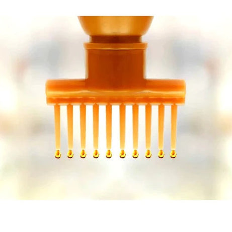 (Pack of 2) Multipurpose Yellow Hair Oil Applicator Comb Bottle