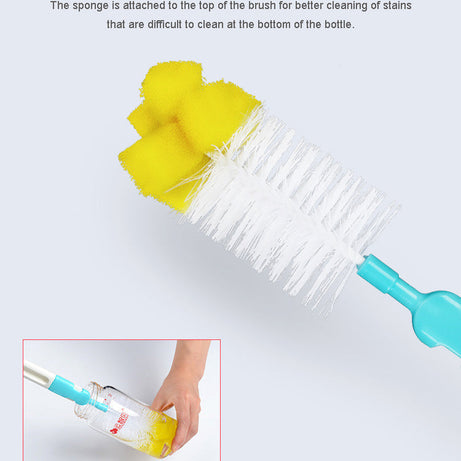 (Pack of 4) The Baby Bottle Brush Wash Bottle Nipple Brush Tool Sponge Cleaning Kit For Kitchen