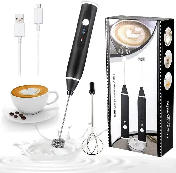 2 In 1 Rechargeable Coffee Beater and Egg Mixer and Milk Frother
