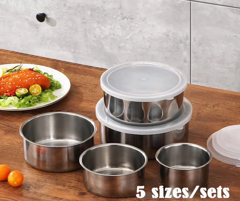 Stainless Steel 5pcs Bowl Set (Box Packing)