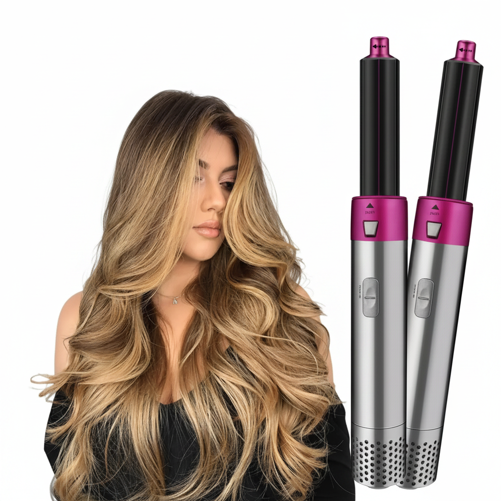 5 in 1 Curling Wand Set Professional Hot Hair Dryer Styler Curling Iron for Multiple Hair Types and Styles