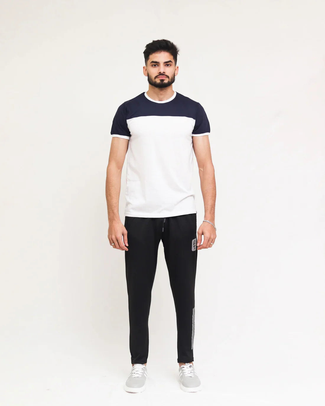 Navy White Cut & Sew T-Shirt