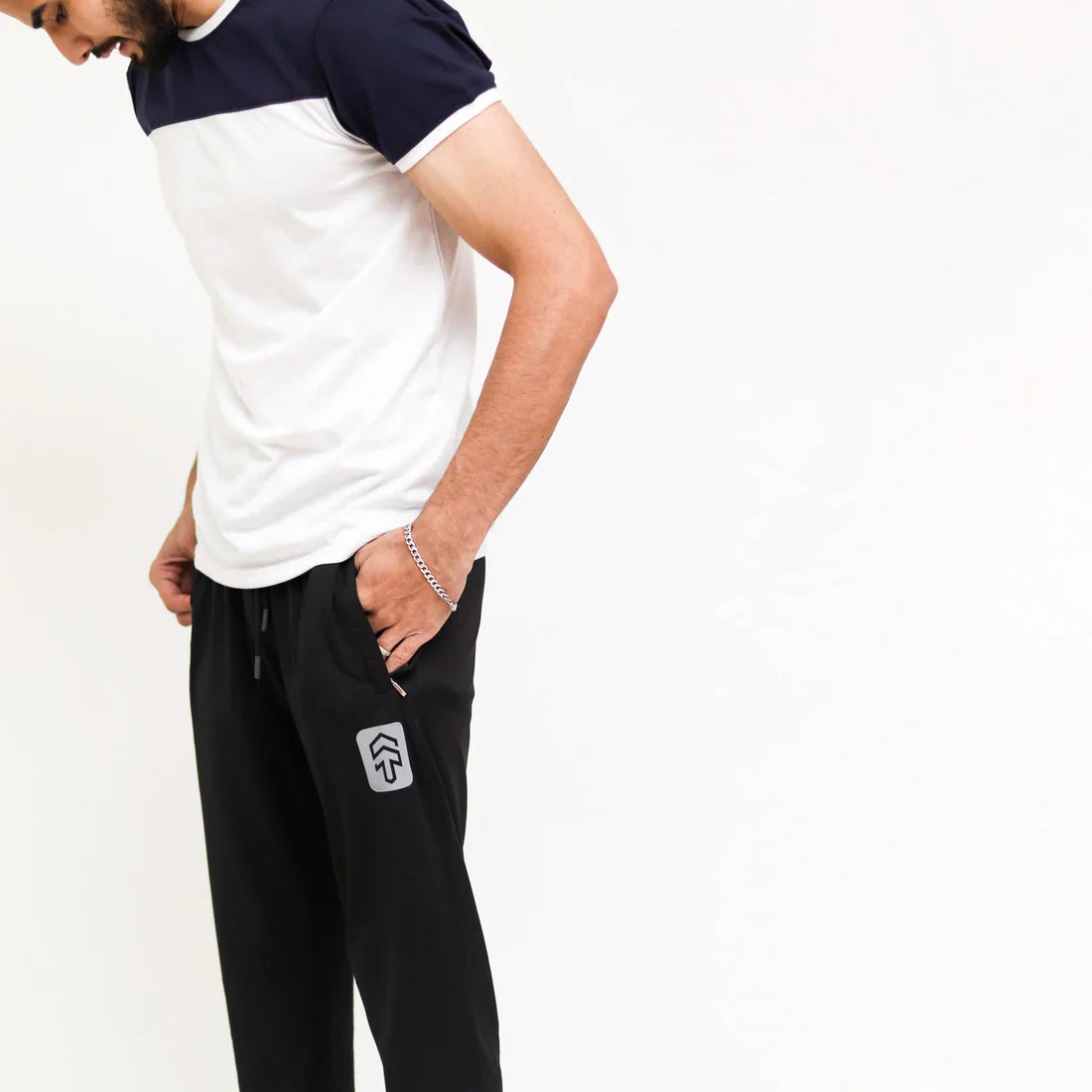 Navy White Cut & Sew T-Shirt