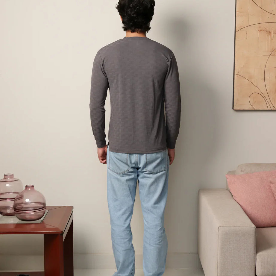 Textured Stretch Full Sleeves Tee