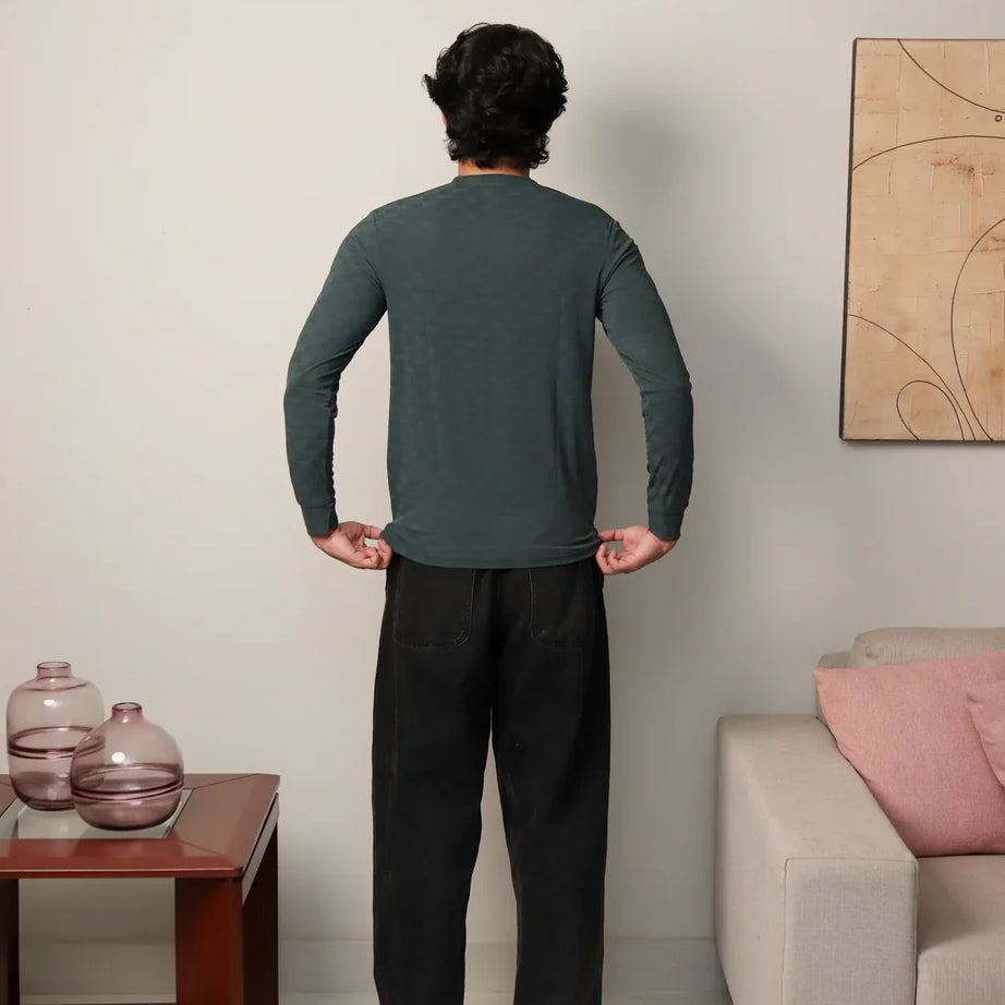 Textured Stretch Full Sleeves Tee