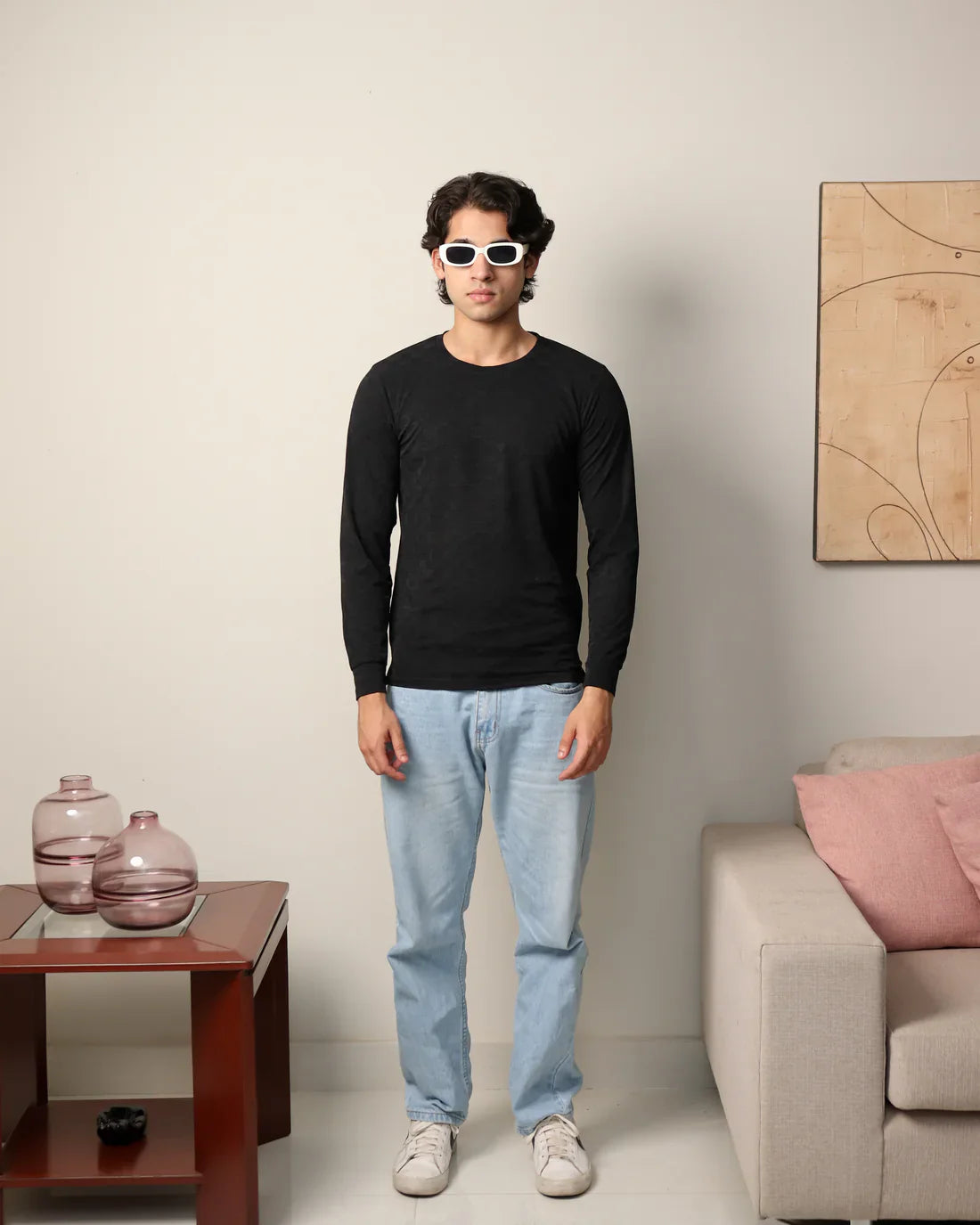 Textured Stretch Full Sleeves Tee