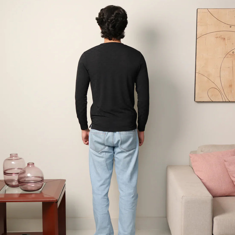 Textured Stretch Full Sleeves Tee