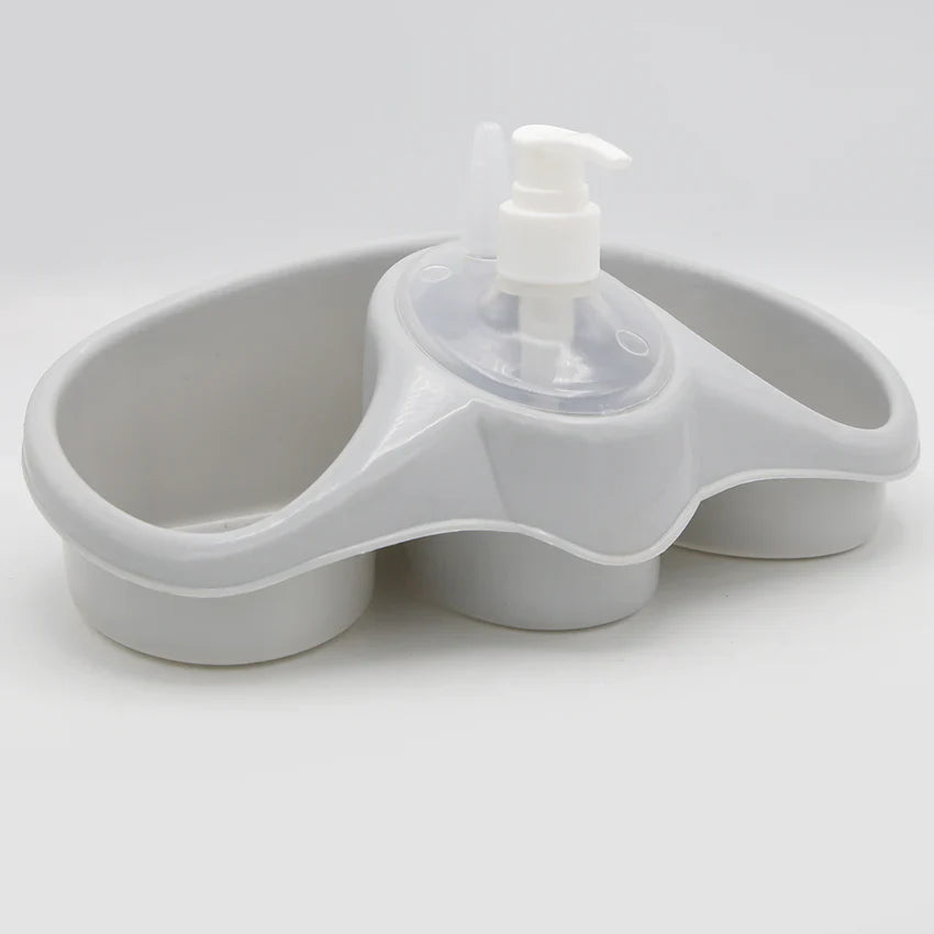 Imported 3 In 1 Plastic Dish Soap Dispenser With Sponge Holder For Kitchen