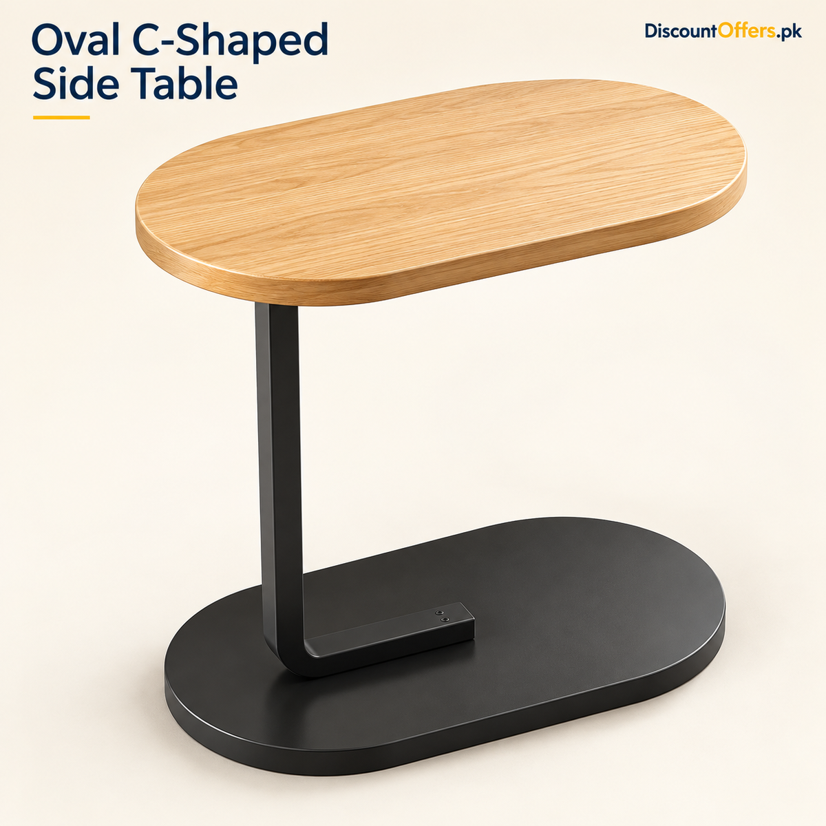 Oval C-Shaped Sofa Side Table