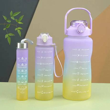 Pack Of 3 Motivational Sports Water Bottles (Random Colour)