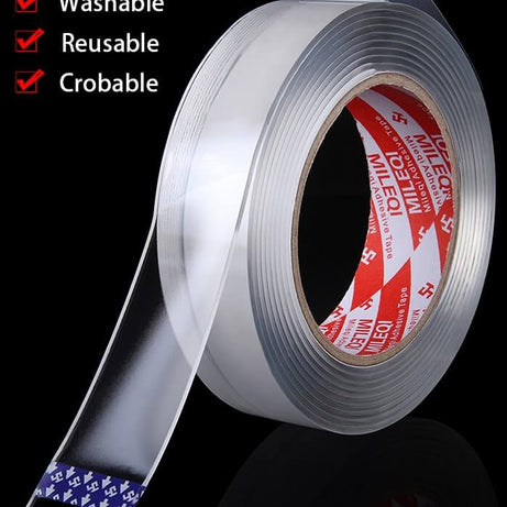 Imported Washable Reusable Nano Double Sided Transparent Tape for firm grip and Long Lasting Stickiness