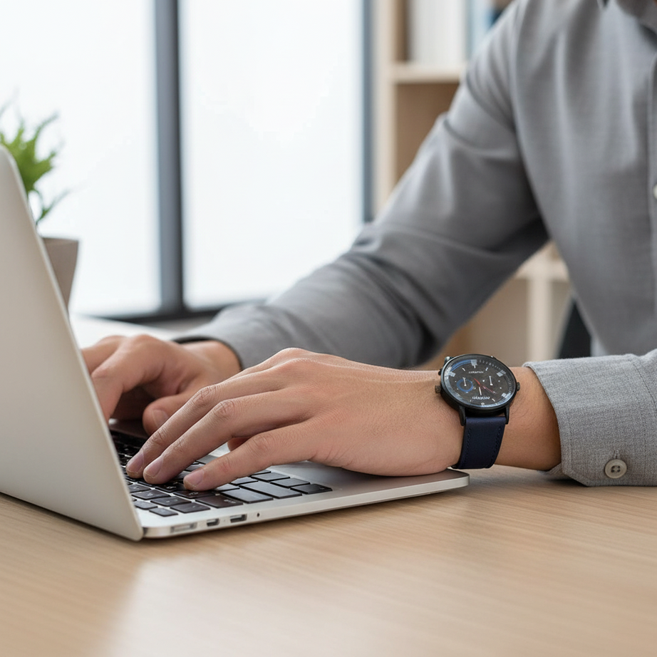 Strike Navy Blue Strap with Black Dial Men Watch