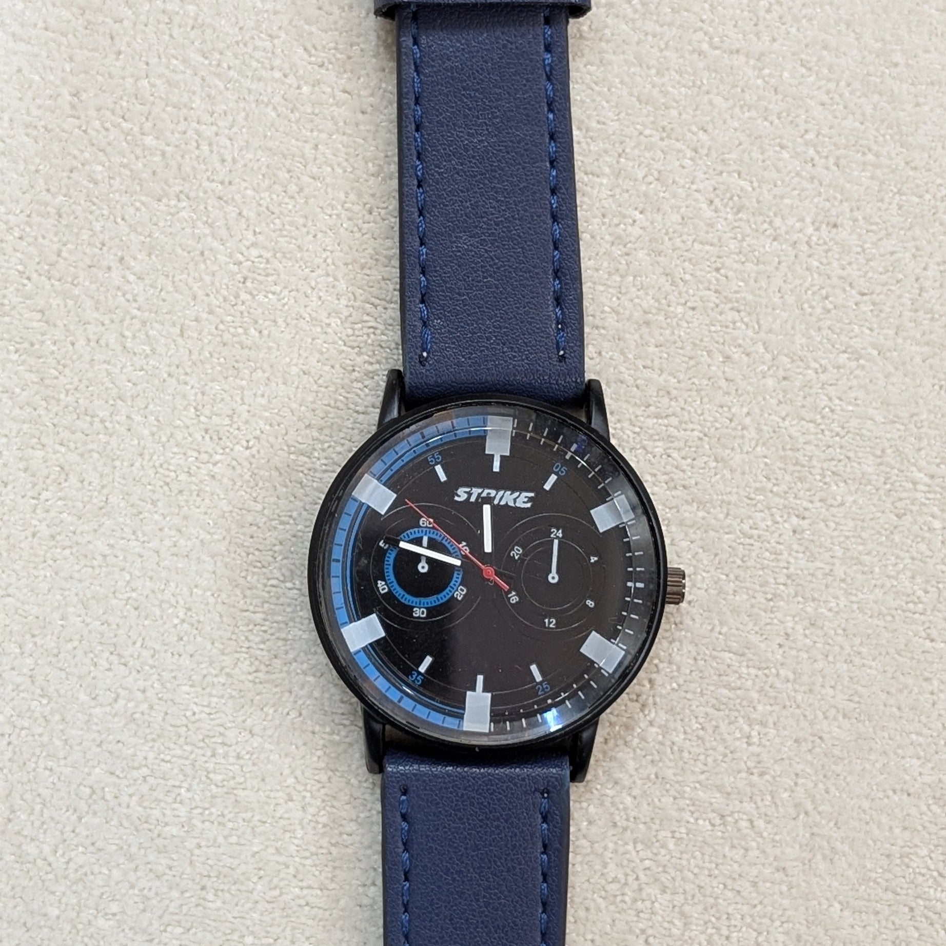 Strike Navy Blue Strap with Black Dial Men Watch