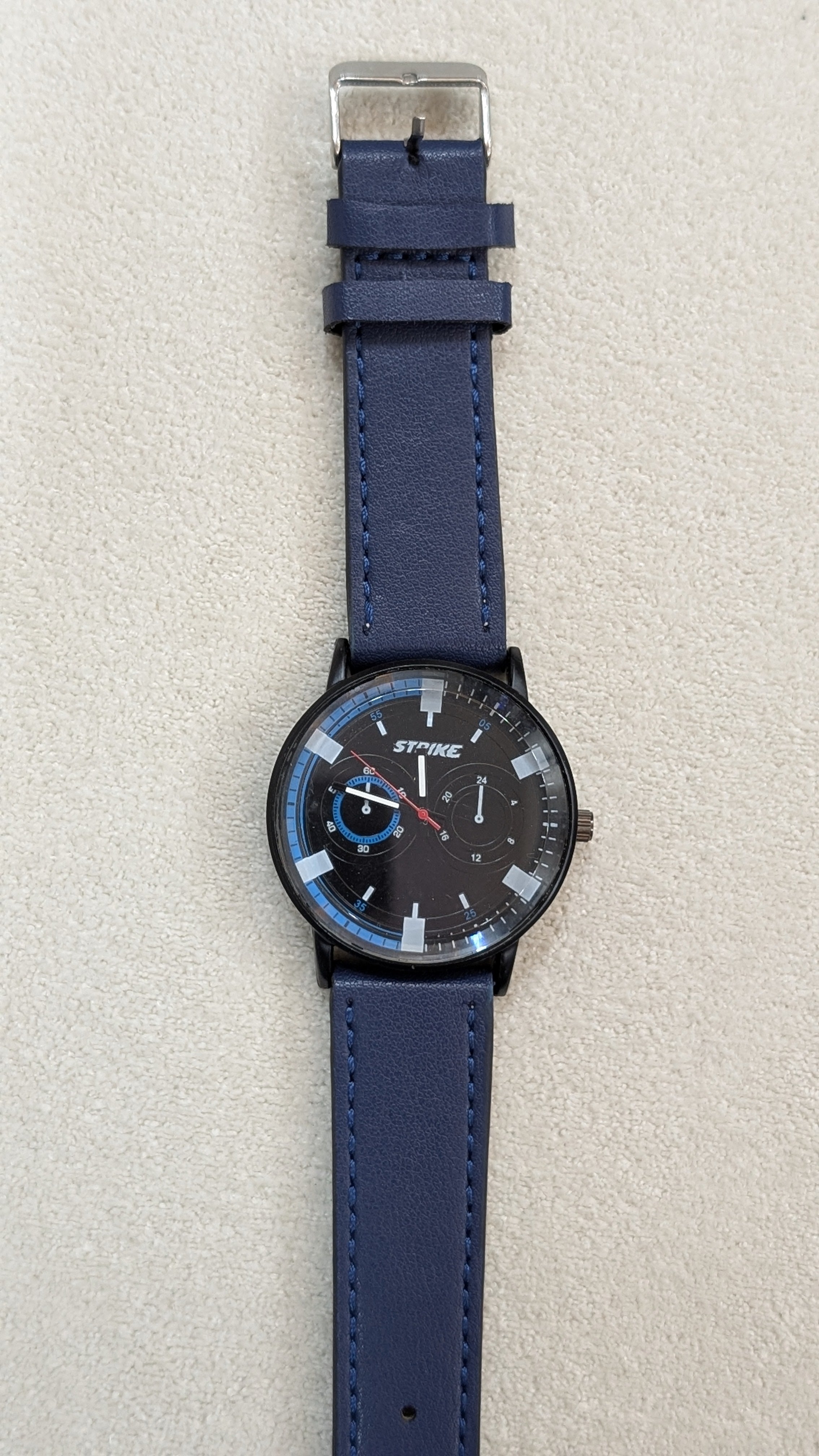 Strike Navy Blue Strap with Black Dial Men Watch