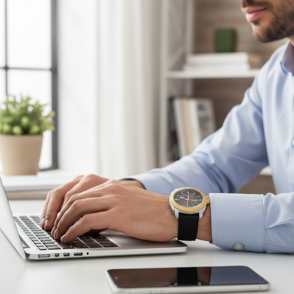 Bophieri Noble Black Men Watch