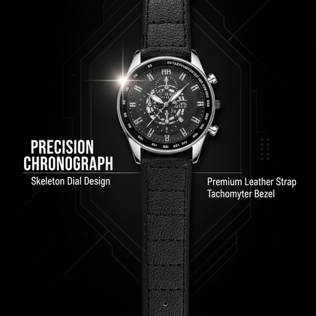 Vitz Vogue Black Men Watch