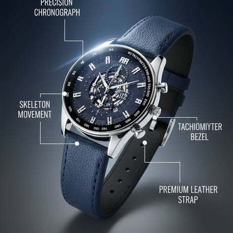 Vitz Vogue Navy Blue Men Watch