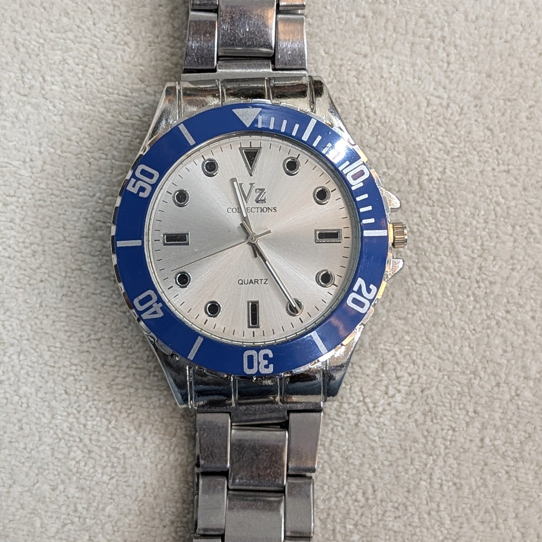 VZ Aurelia Silver Round Blue Man Watch