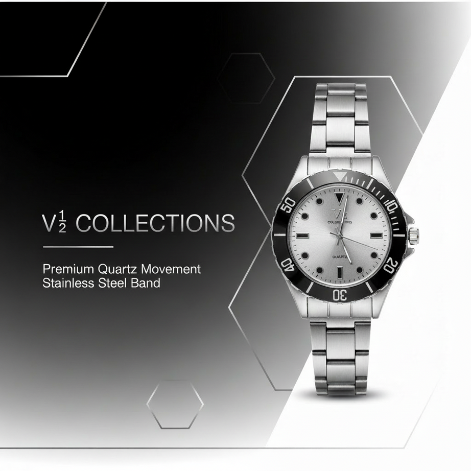 VZ Aurelia Silver Black Round Man Watch