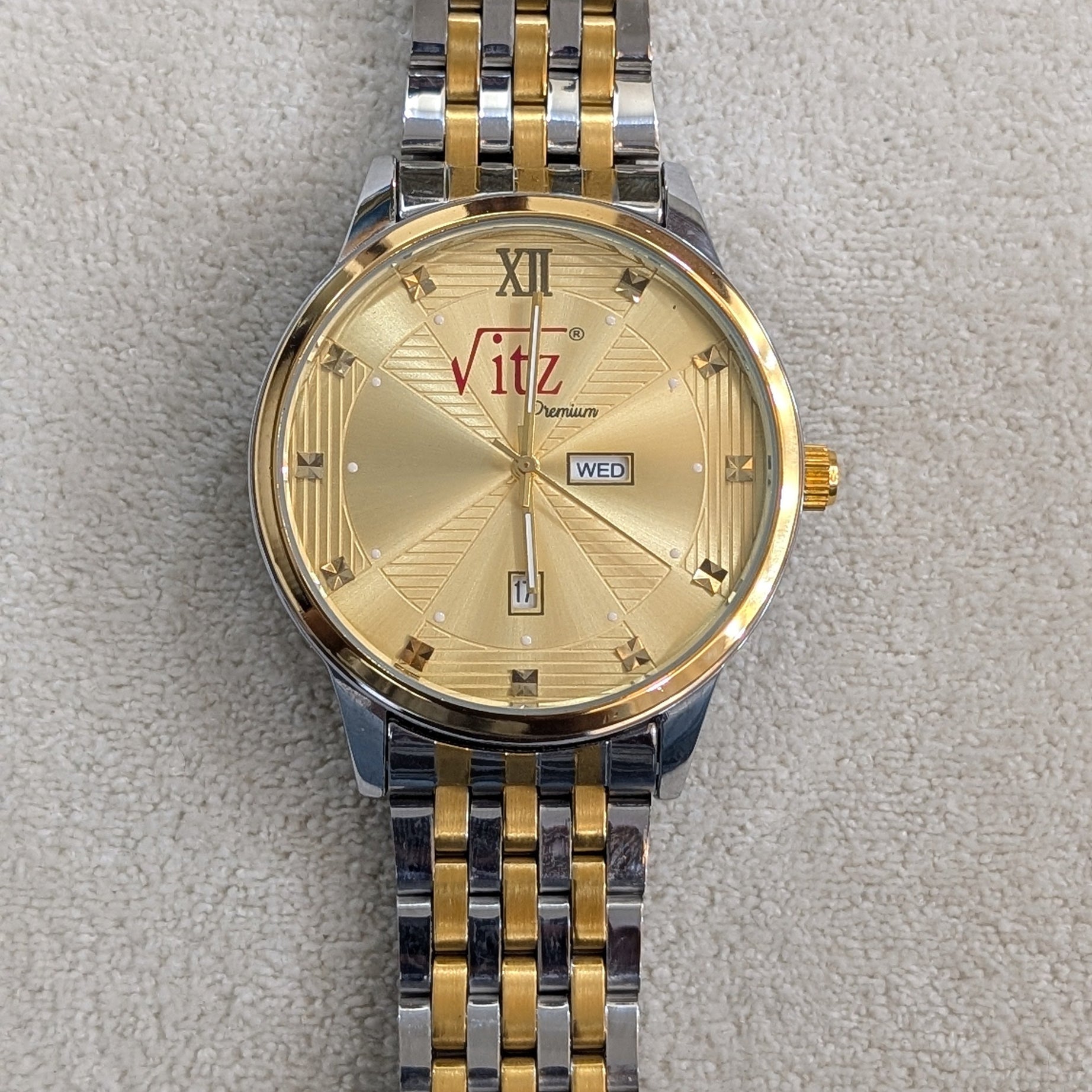 Vitz PrimeX Golden & Silver Touch Men Watch