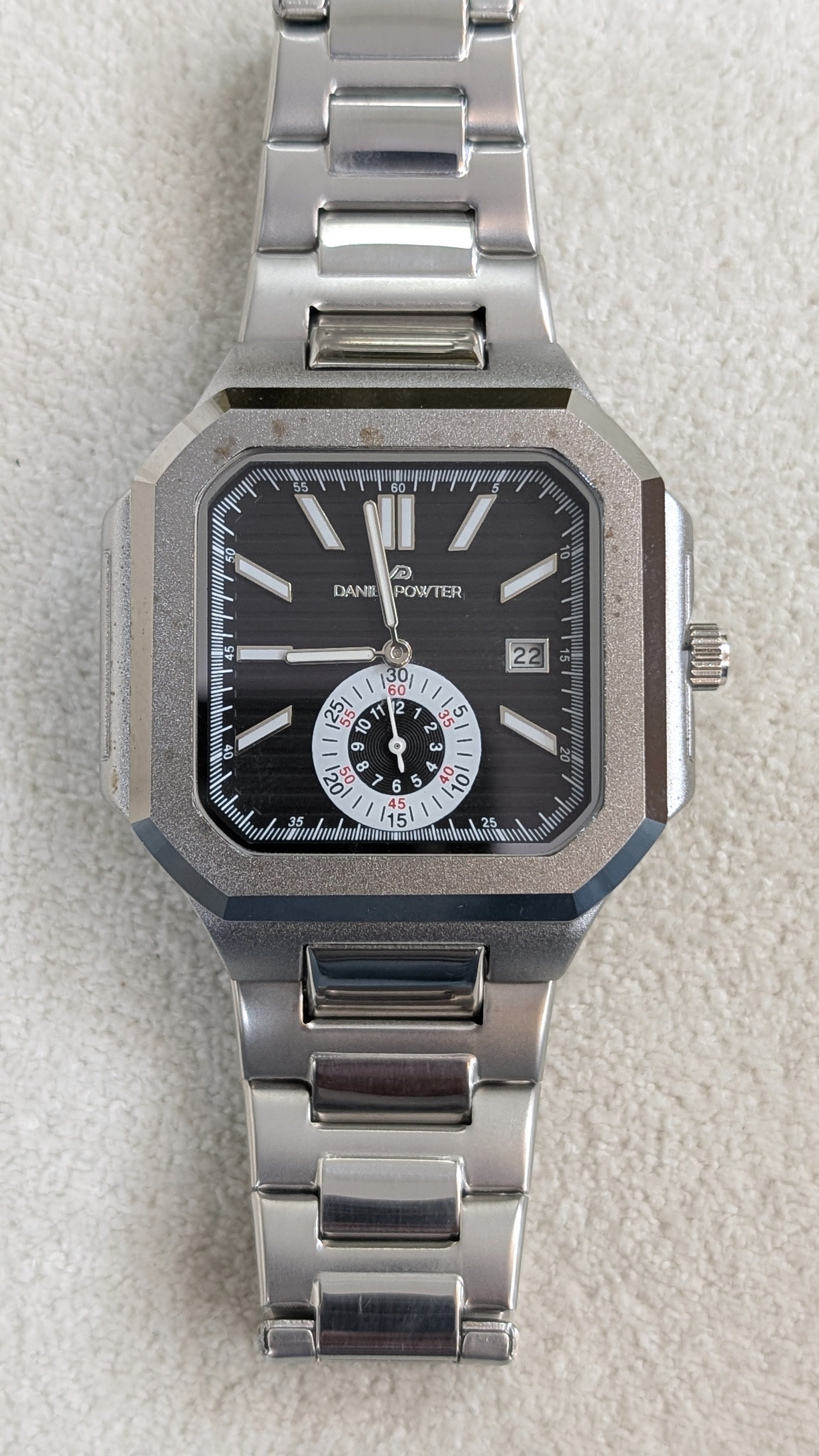 Danel Power Silver & Black Dial Men Watch