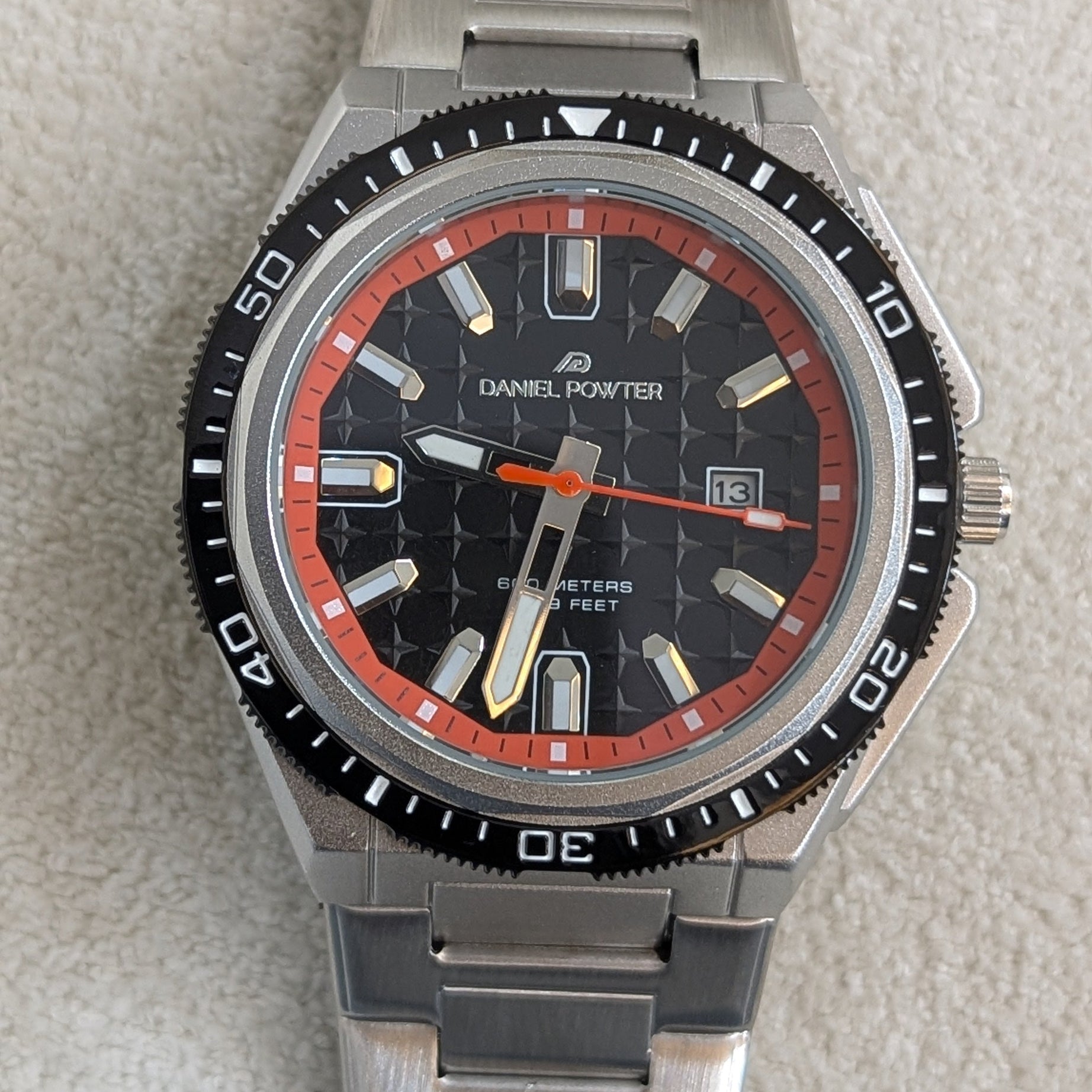 Danel Imperial Silver & Black Dial with Red & Black Shade Men Watch