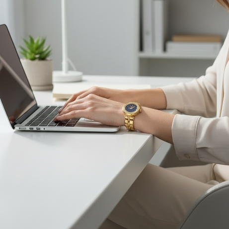 Danel Noble Golden & Black Dial Women Watch