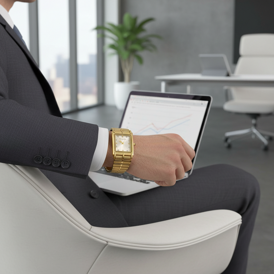 Swingstar Golden & White Dial Man Watch