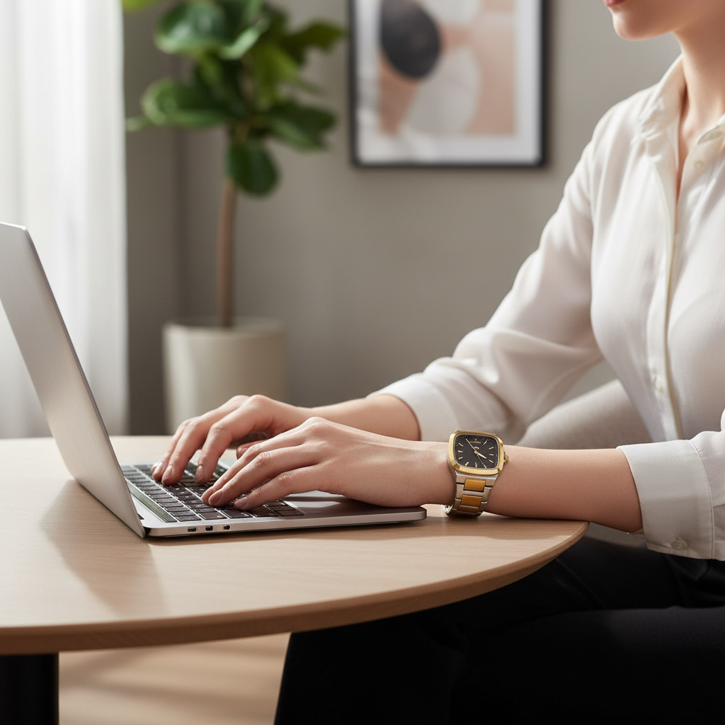 Danel Noble Golden & Silver with Black Dial Women Watch