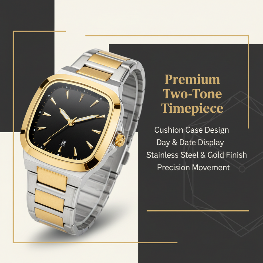 Danel Noble Golden & Silver with Black Dial Women Watch