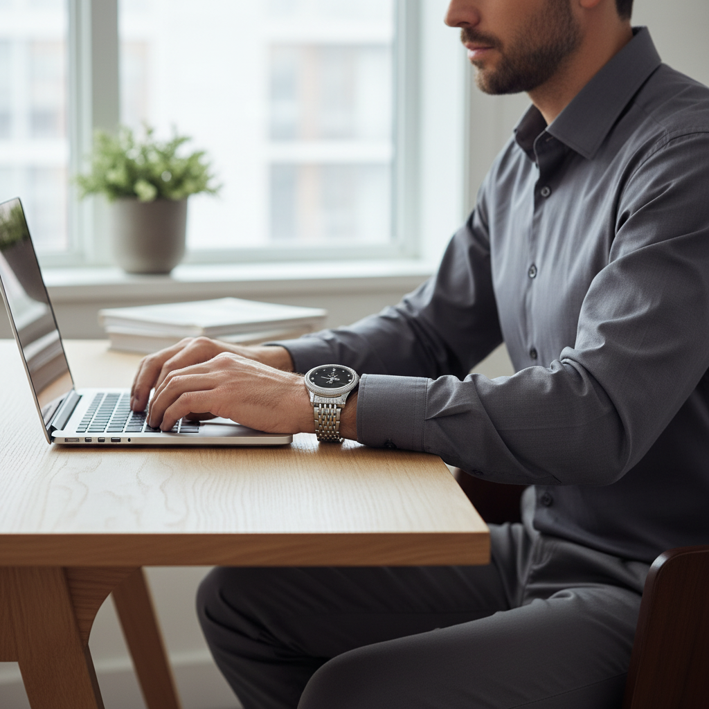 Bophieri Silver with Black Dial Men Watch