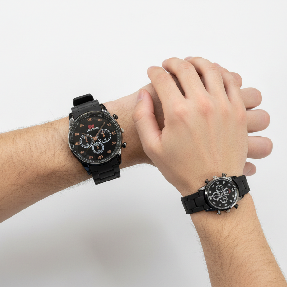 LT Royal Classic Black Couple Watch Set