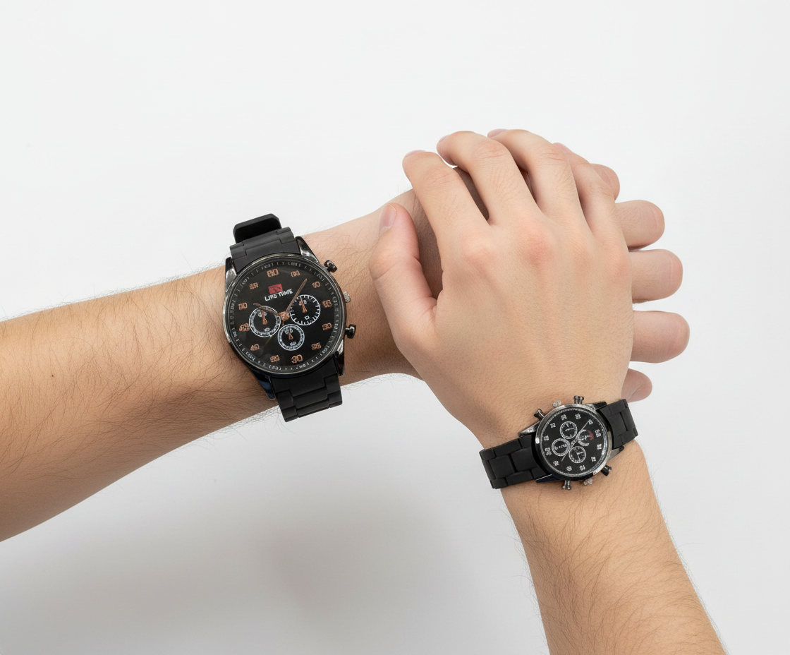 LT Royal Classic Black Couple Watch Set