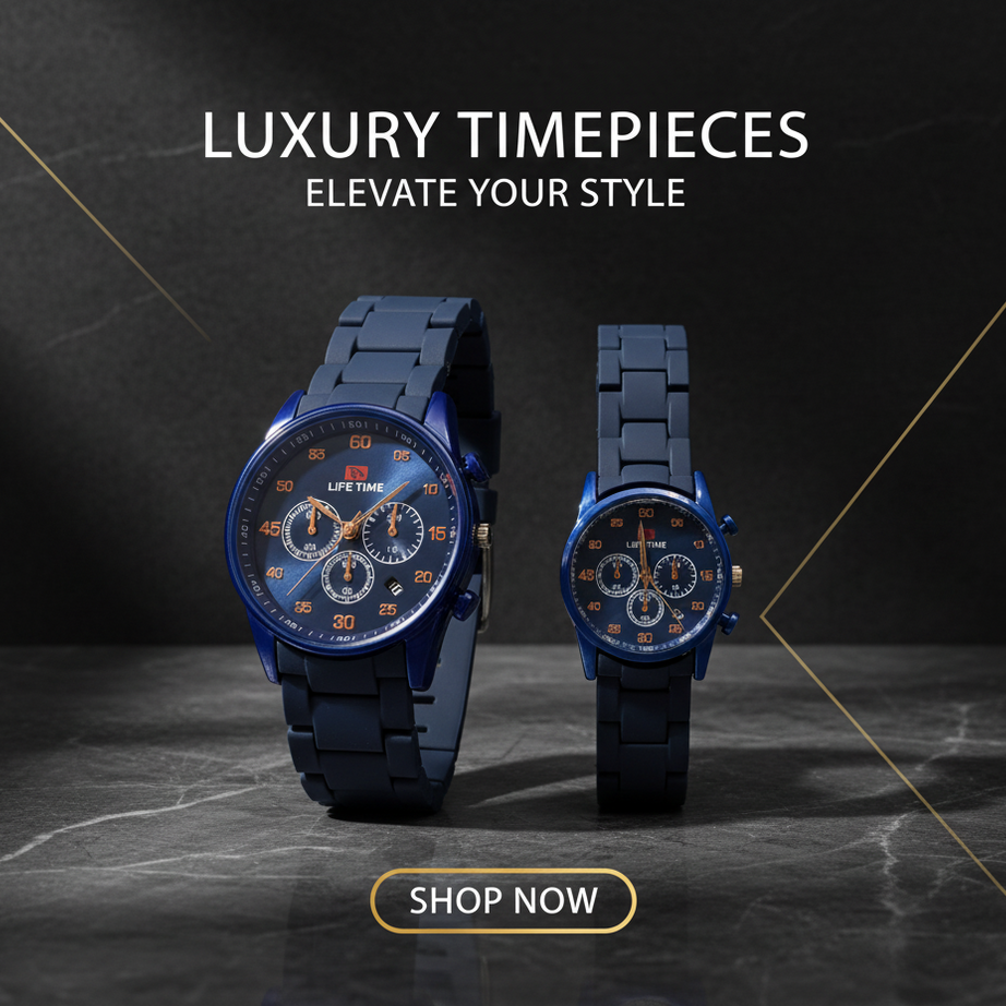 LT Royal Classic Navy Blue Couple Watch Set