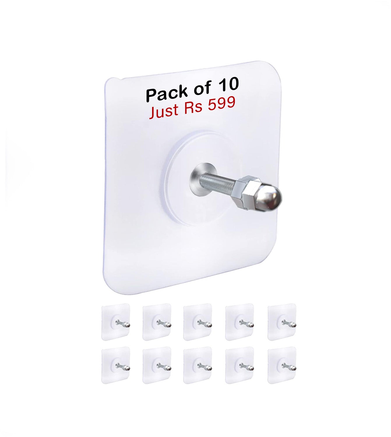 Punch Free Self Adhesive Screw Wall Hook For Home and Outdoor Use