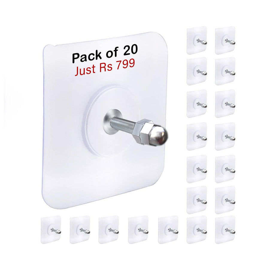 Strong Punch Free Self Adhesive Wall Screw Rod Hooks and Nail Mounting Hang Kit