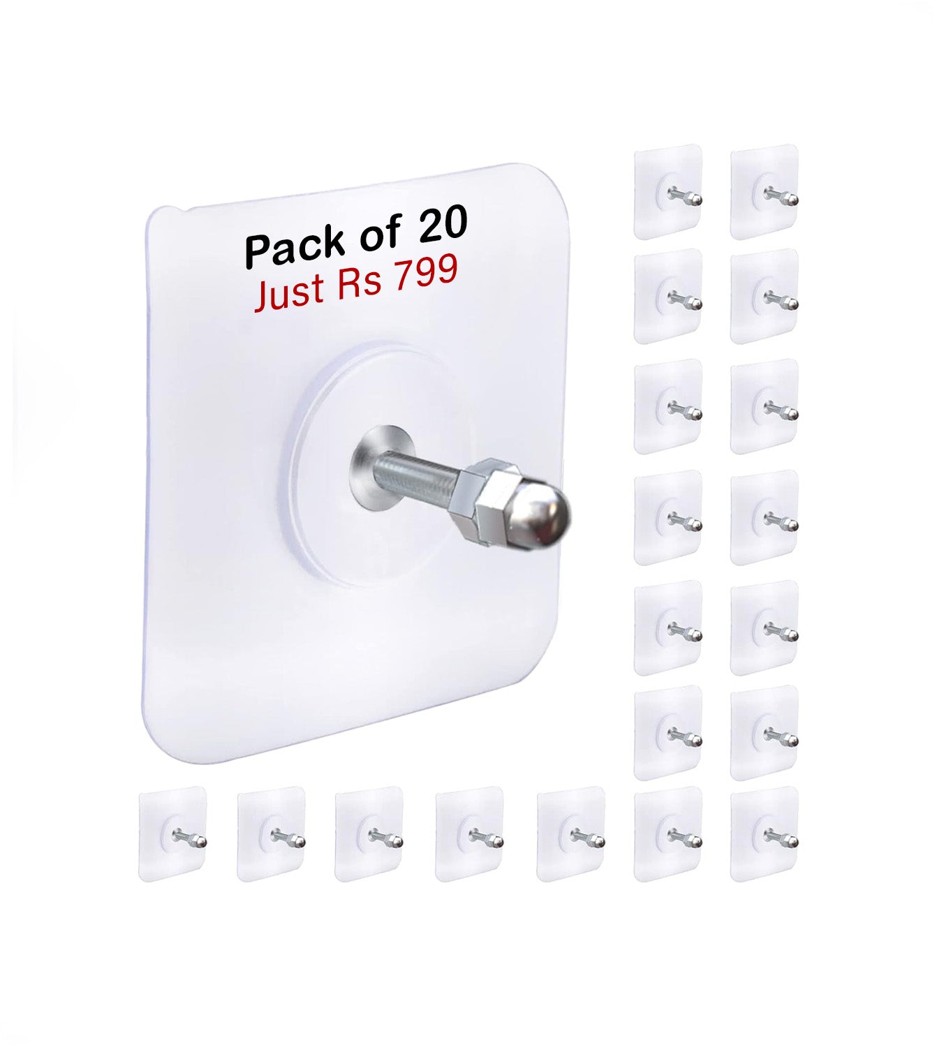 Punch Free Self Adhesive Screw Wall Hook For Home and Outdoor Use