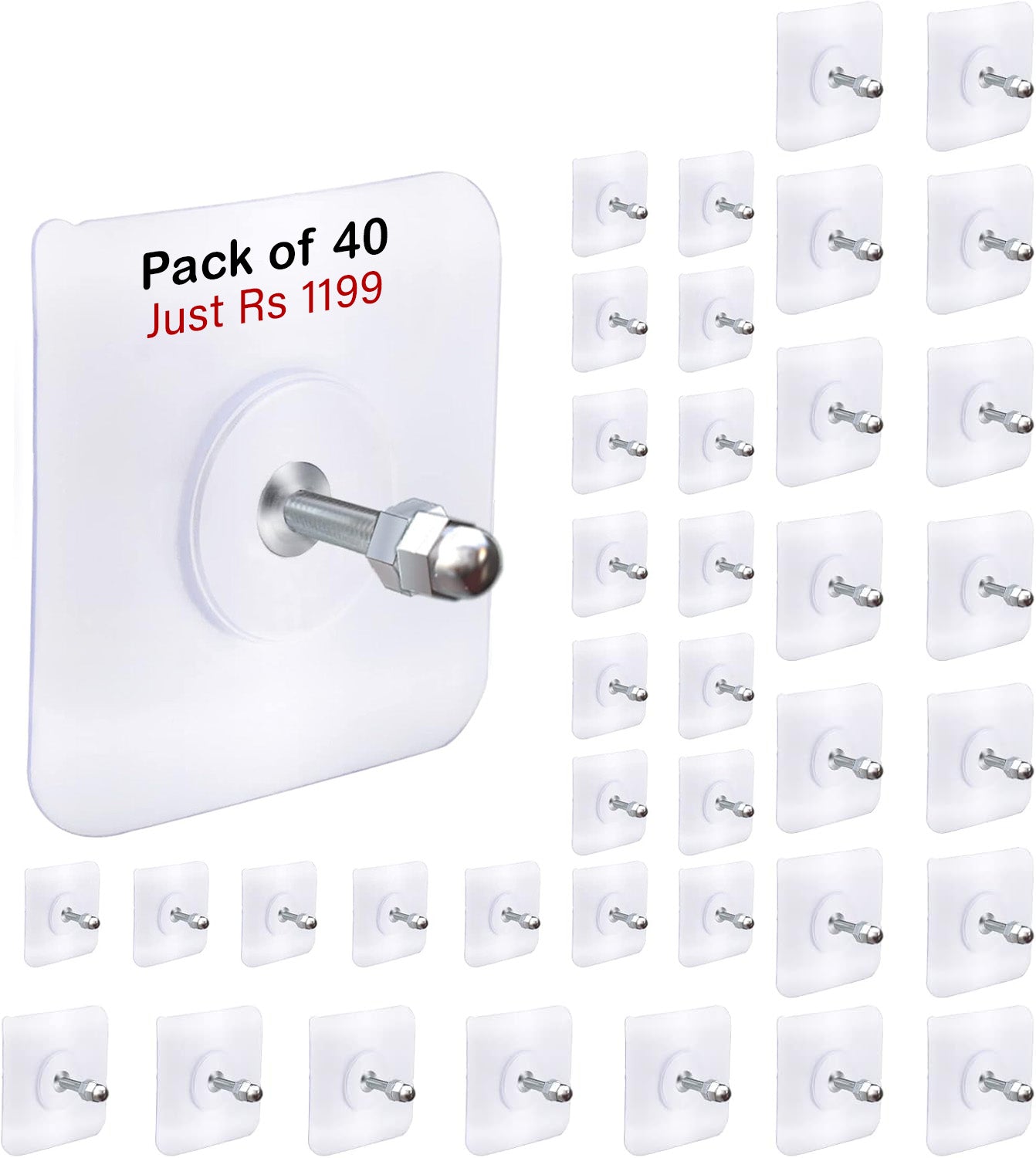 Punch Free Self Adhesive Screw Wall Hook For Home and Outdoor Use