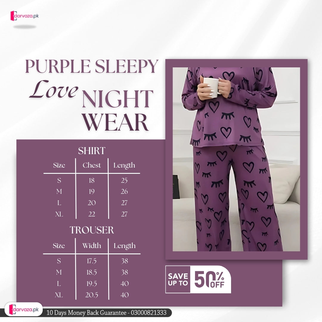 Purple Sleepy Love Nightwear