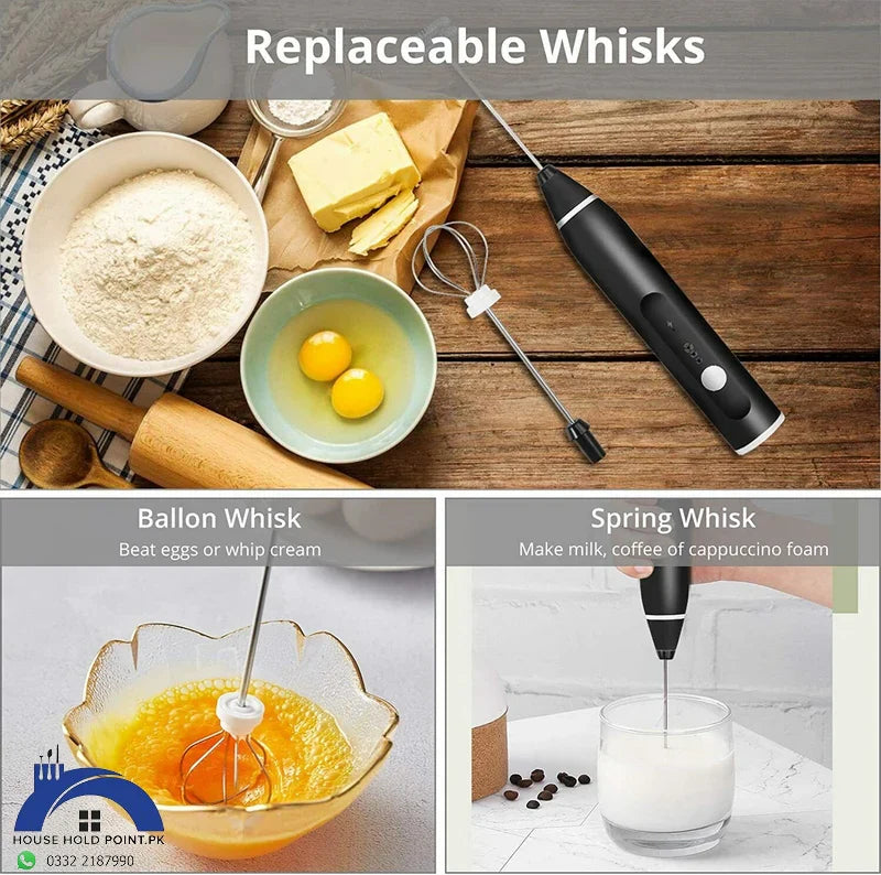 2 In 1 Rechargeable Coffee Beater and Egg Mixer and Milk Frother