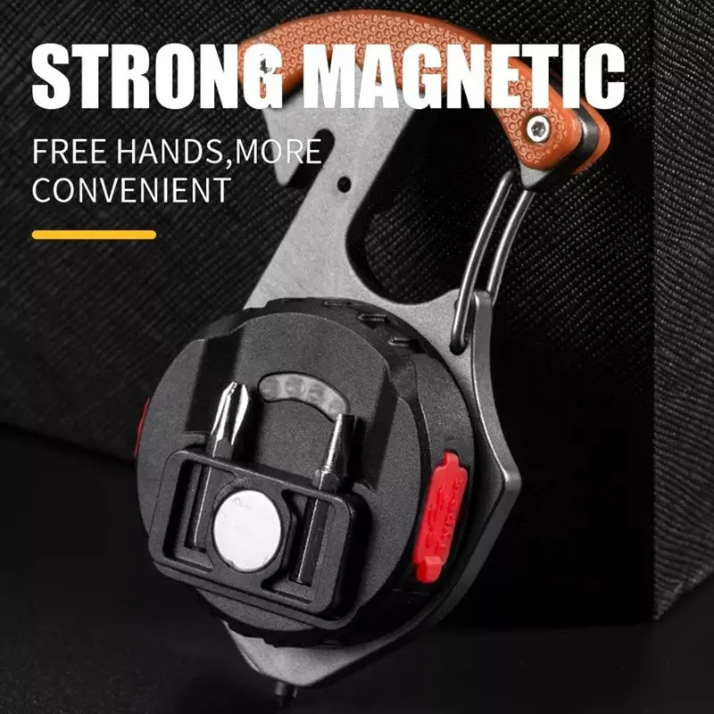Rechargeable Magnetic Keychain With Cigarette Lighter 7 Modes Torch Light Cutter Screw Driver and more