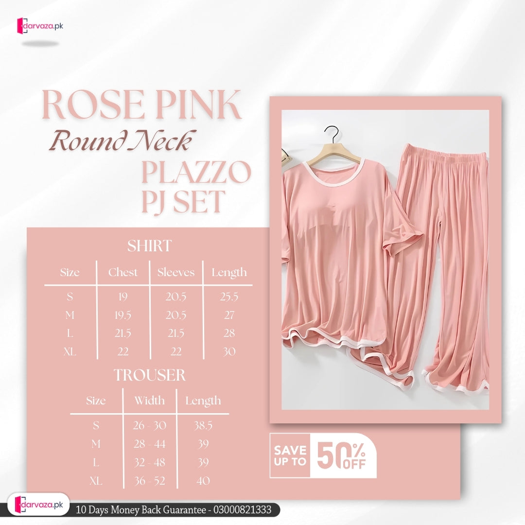 Rose Pink Plazzo PJ Set