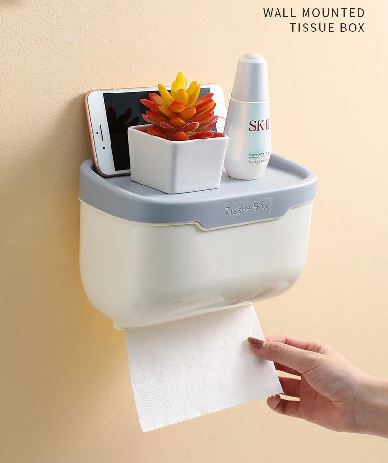 Waterproof Wall Mount Tissue Box Holder For Bathroom, Toilet and Kitchen