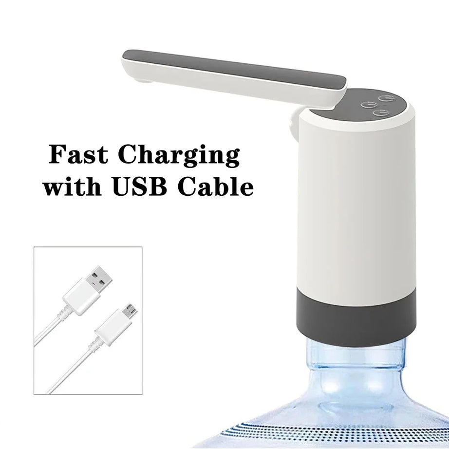 Rechargeable Water Dispenser Pump Foldable Desktop Automatic Drinking Water Machine with USB Charging for Home, Office, Travel, Camping