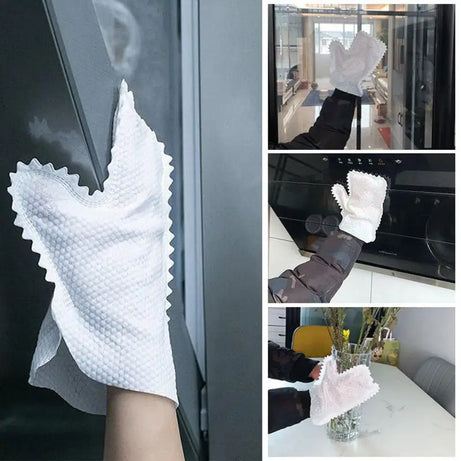 (Pack of 10) Reusable Dust Cleaning Non Woven Fish Scale Duster Household Kitchen Gloves Clean Tools